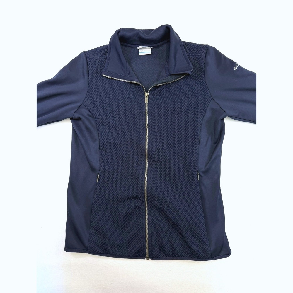 Columbia Womens Navy Blue Diamond Quilted Full Zip Jacket‎ EL1020 XL